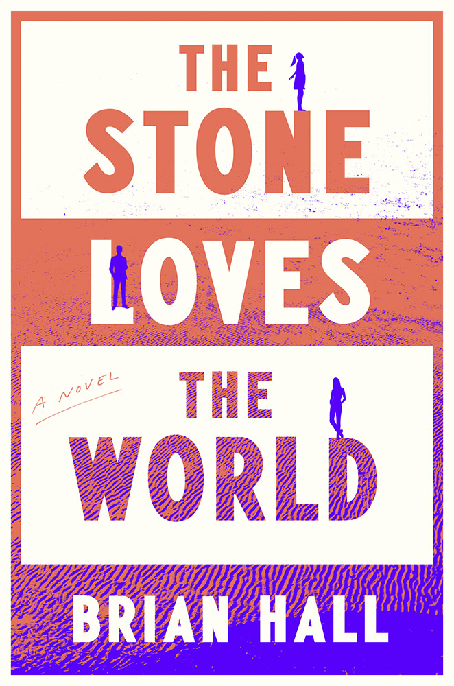 Front cover of "The Stone Loves the World" with stacked text and silhouetted images of the three main characters